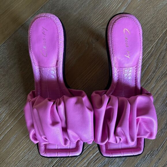 CIRCUS BY SAM EDELMAN Ruffled Dress Sandals In Pink Crush - Picture 3 of 10